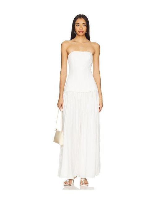Line & Dot White Theo Jumpsuit