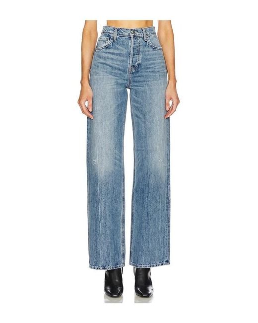 GRLFRND Blue Brooklyn High Rise Straight Jeans