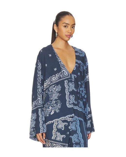 The Attico Blue Paisley Blouse