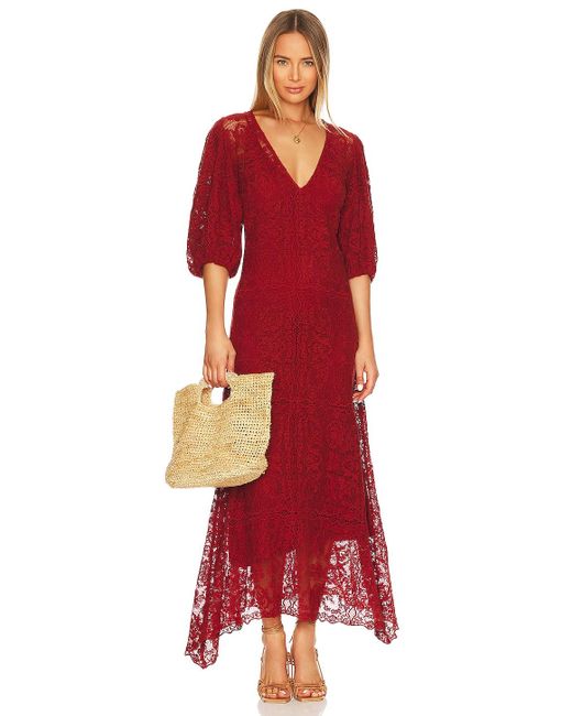 Jens Pirate Booty Lace Empress Maxi Dress In Red Lyst