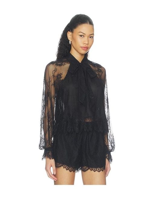 Cami NYC Black Tully Lace Blouse