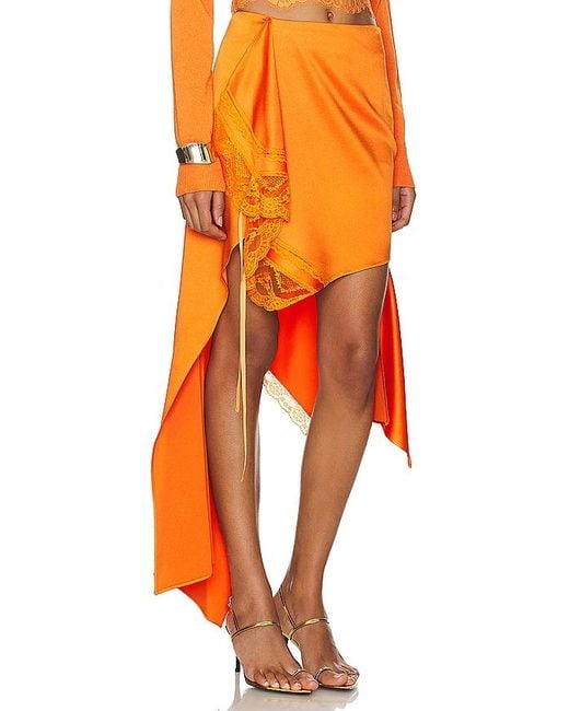 Monse Orange Deconstructed Skirt