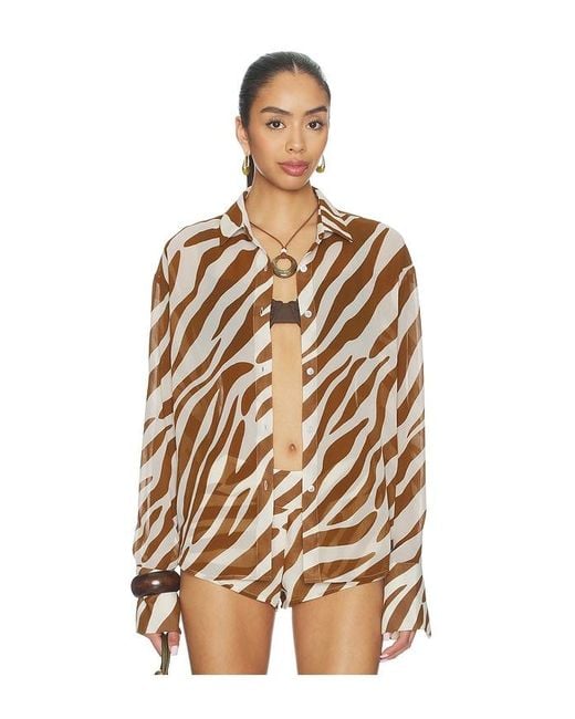 superdown Natural Emah Button Down Top