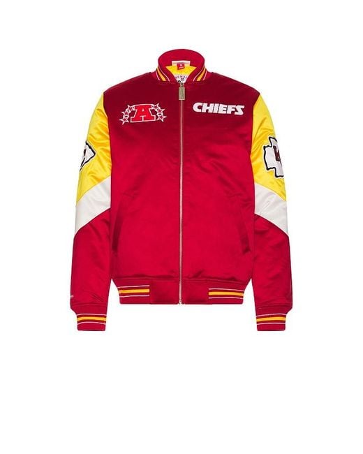 Mitchell & Ness Red Nfl Chiefs Throw It Back Heavyweight Satin Jacket for men