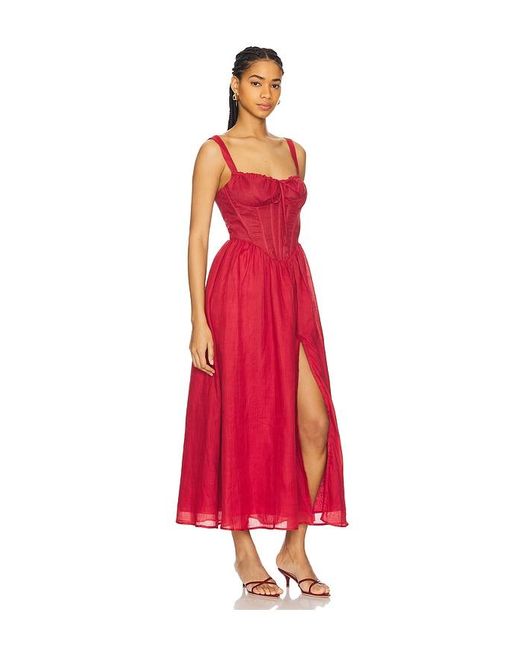 Bardot Red Midi-Kleid Esra