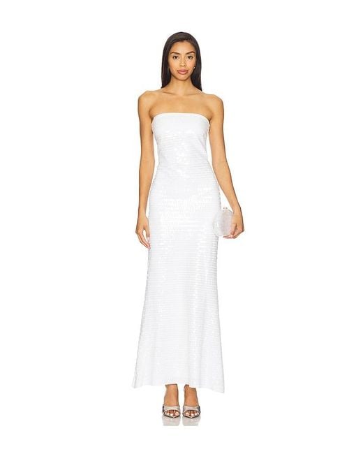 Simon Miller White Sculpty Strapless Sequin Dress