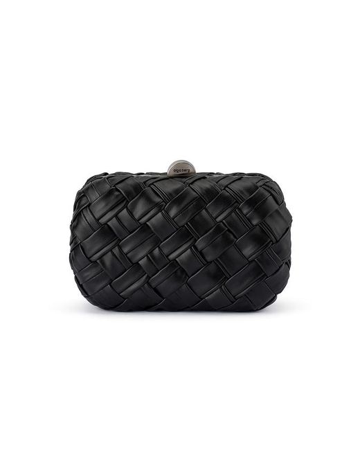 Olga Berg Black Haven Woven Clutch