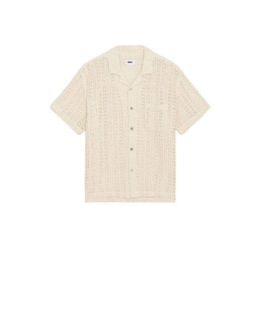 Obey White Harison Lace Short Sleeve Shirt for men