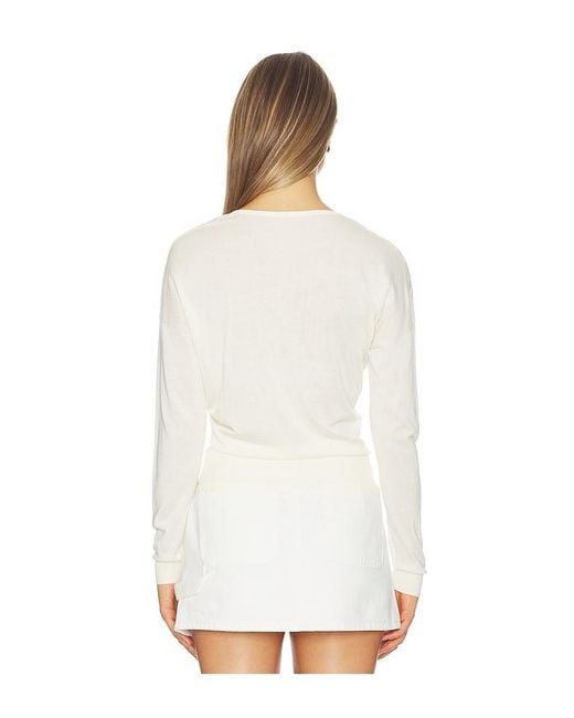 RENGGLI White Silk Cashmere V Neck Sweater