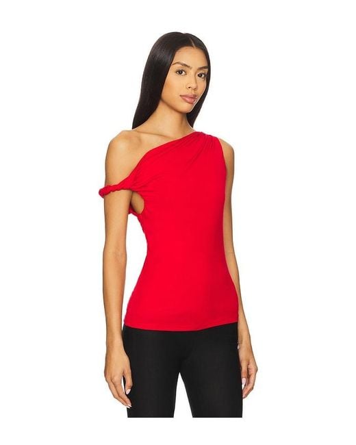 Line & Dot Red Erina Top