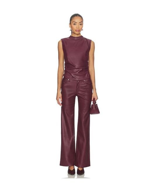 Hudson Purple Faux Leather Top