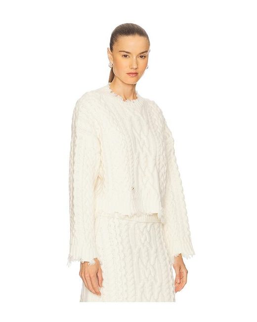 Jonathan Simkhai White Kurzer Pullover Fleix