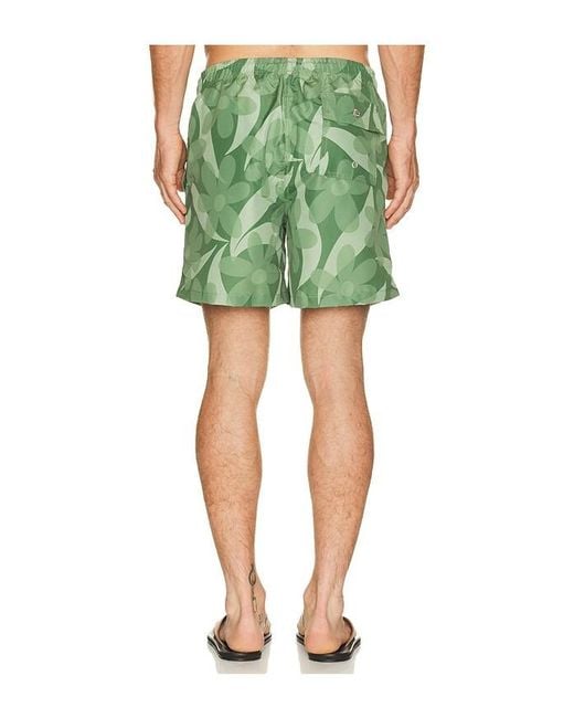 Bather Green Fern Daisy Trip Swim Trunk for men
