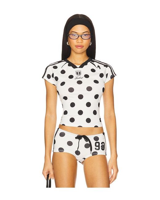 Jaded London Multicolor Polka Dot Football Top
