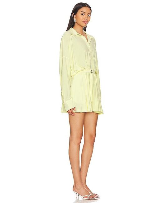 Norma Kamali Yellow X Revolve Super Oversized Boyfriend Shirt Mini Dress