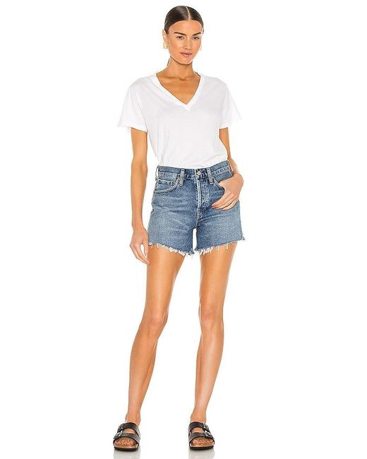 Agolde Blue Parker Long Vintage Loose Short