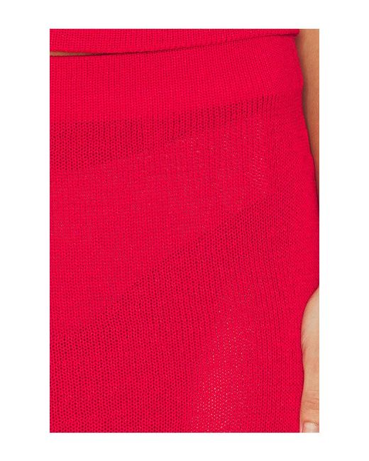 SNDY'S Red Cali Maxi Skirt