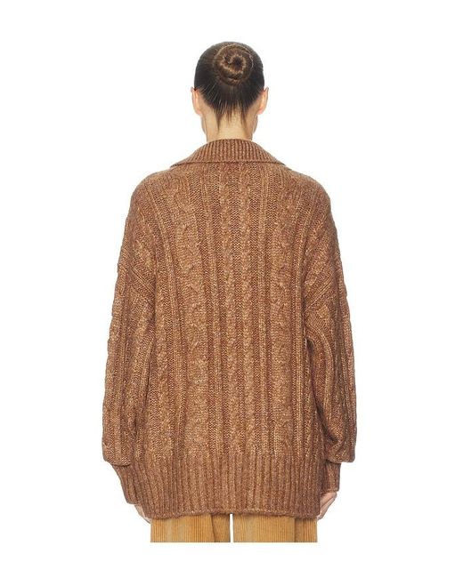 Helsa Brown Jessiah Cable Cardigan