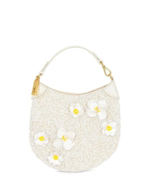 Polo Ralph Lauren White Beaded Pouch Small Shoulder Bag