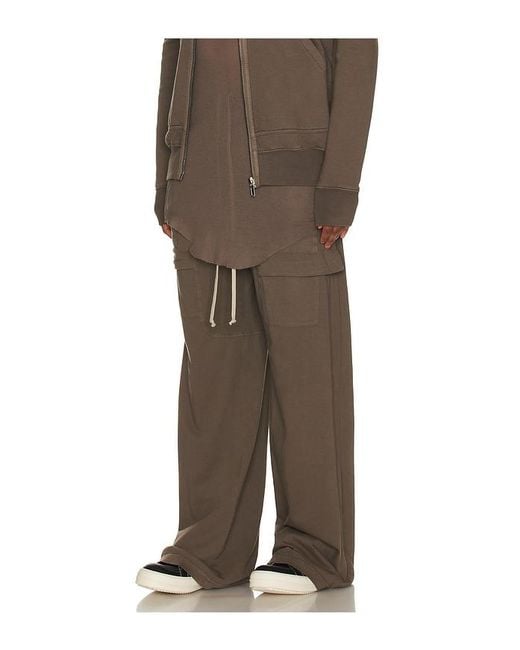 Rick Owens Brown Creatch Cargo Drawstring Pants for men