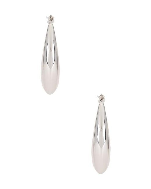 Ettika White Open Teardrop Hoop Earrings
