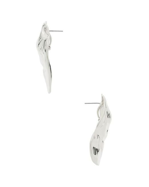 Lelet White Hera Hammered Earrings