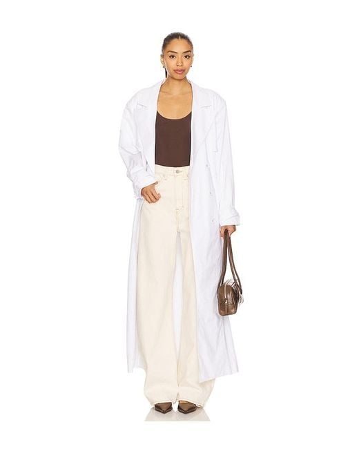 AFRM White The Soft Trench Coat