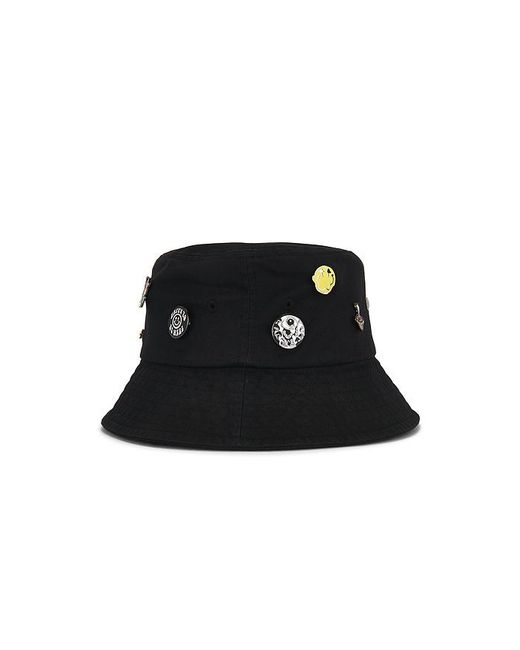 Happy Caps Black Pin Bucket Hat for men