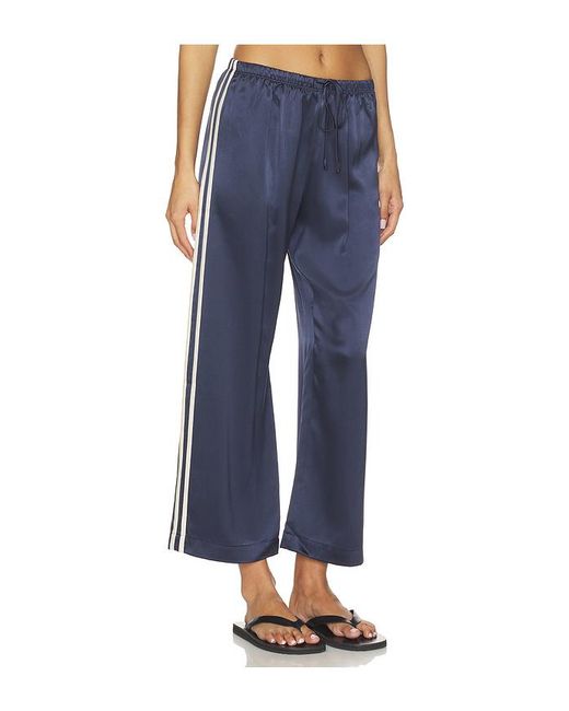 DONNI. Blue The Silk Stripe Crop Pant