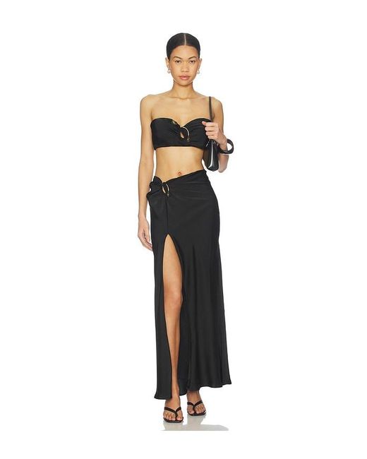 Bardot Black Dylan Split Front Maxi Skirt