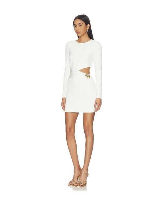 PATBO White Cora Knit Long Sleeve Mini Dress