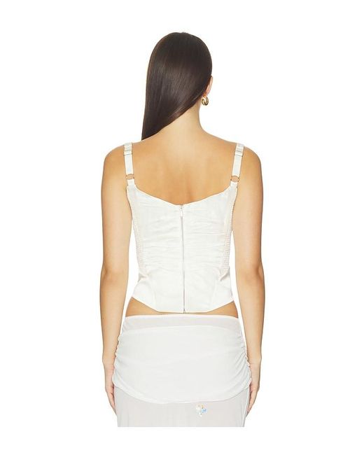 Anna October White Florance Milky Corset With Draped Bust