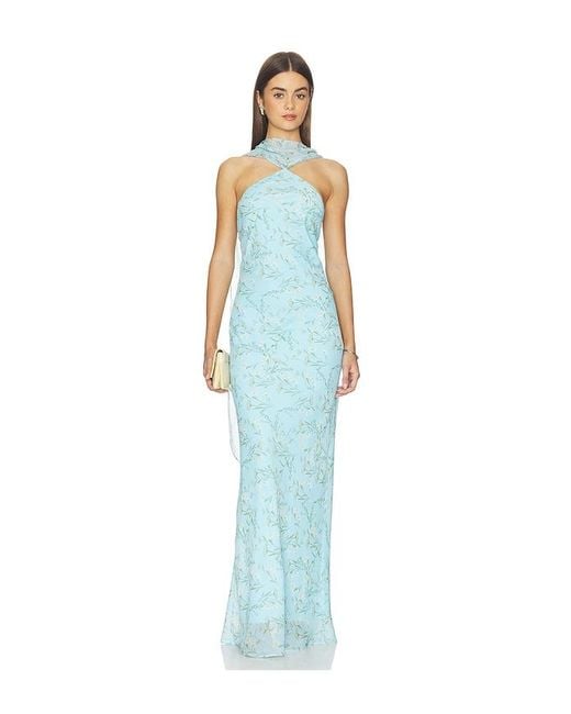 Amanda Uprichard Blue Ashton Maxi Dress
