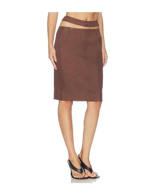 Camila Coelho Brown Cora Midi Skirt