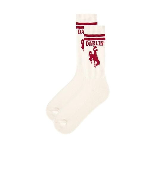 Darling White Roundup Sock