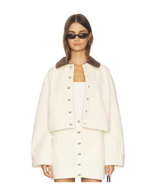 Apparis White Ella Canvas Cropped Jacket