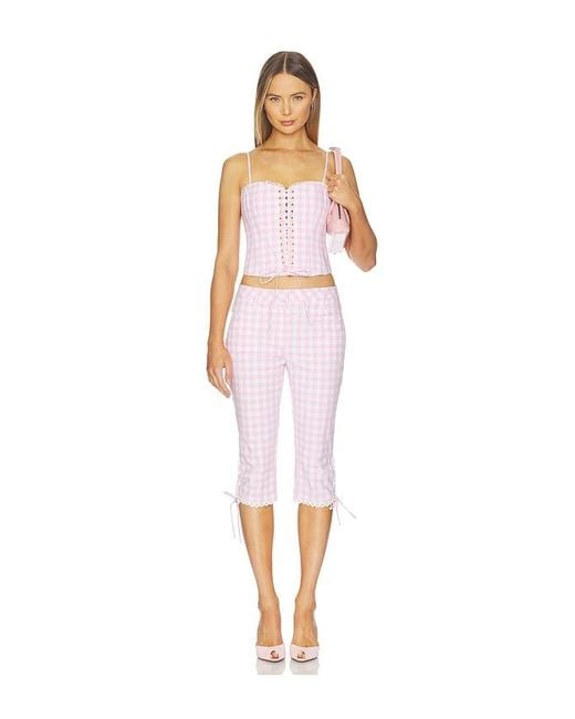 LoveShackFancy Pink Elarose Pant