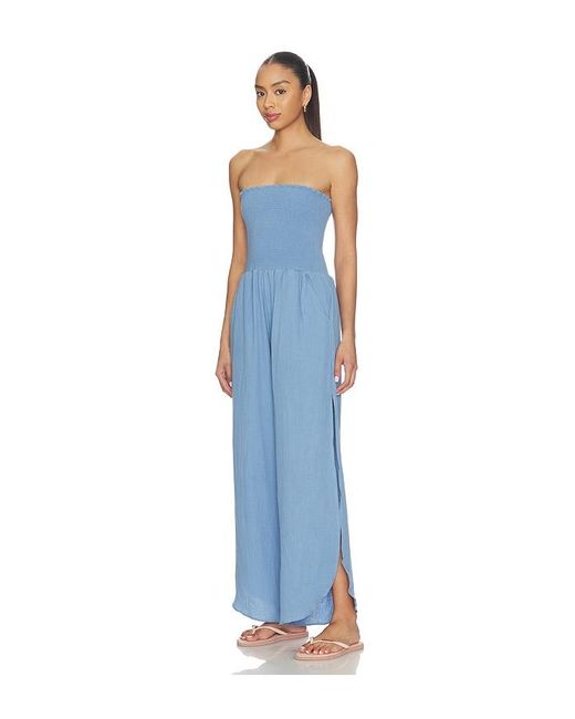 Peixoto Blue Harriet Strapless Jumpsuit