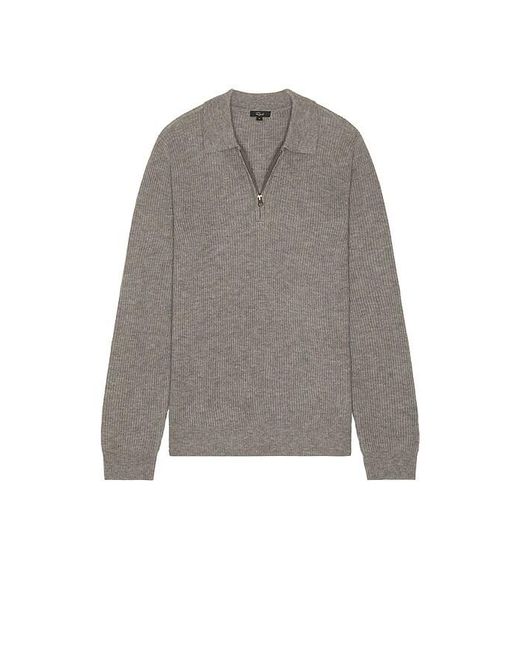 Rails Gray Monty Quarter Zip Polo for men