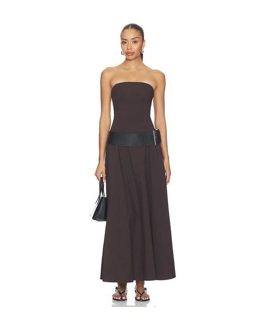 St. Agni White Strapless Rouleau Dress