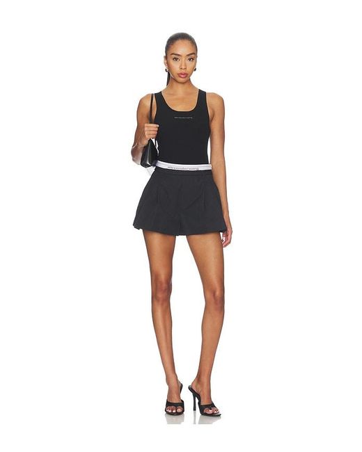 Alexander Wang Black High Rise Short With Logo Elastic