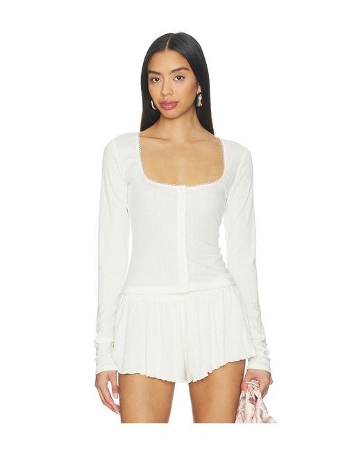 Lovers + Friends White Isobel Top