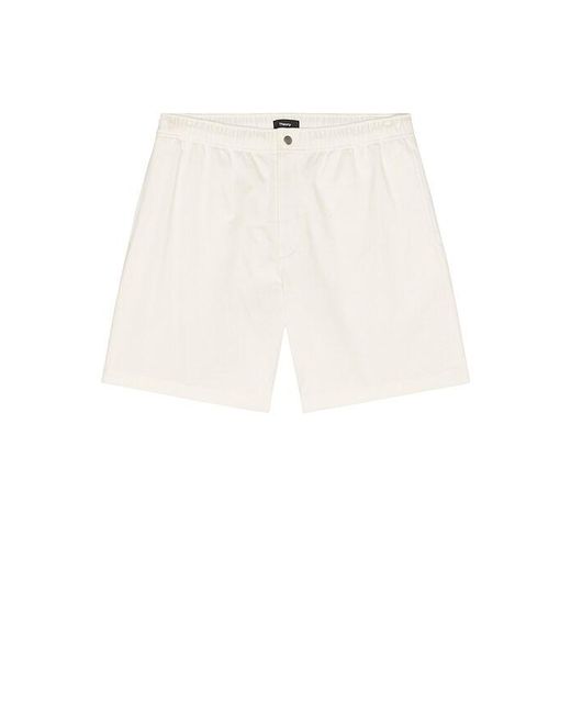 Theory White Moonsoft Cotton Easy Shorts for men