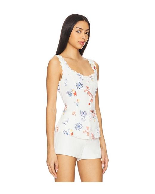 Line & Dot White Reeta Top
