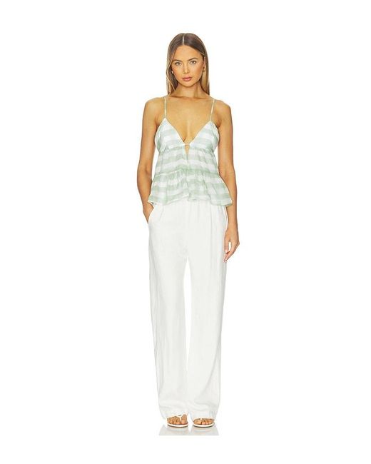 SNDY'S White Fallen Peplum Top