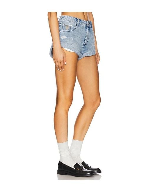One Teaspoon Blue Messed Up Bandits Low Waist Denim Short