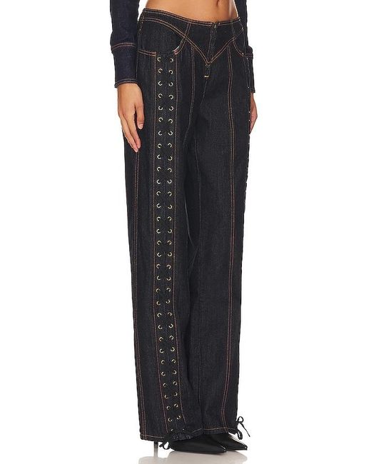 Lioness Black Daydream Tie Up Jeans