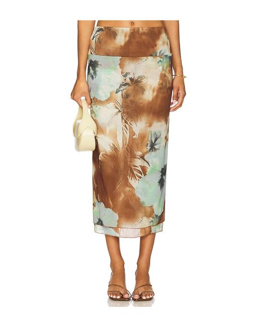 Free People Multicolor Sunset Mesh Maxi Skirt
