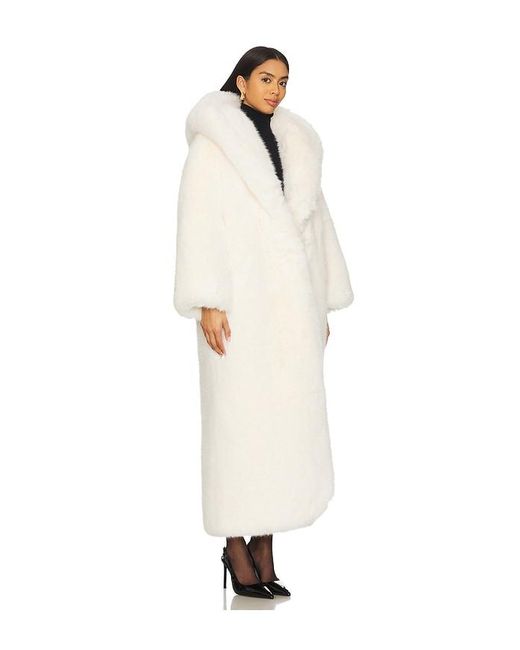 GIUSEPPE DI MORABITO White Faux Fur Hooded Coat