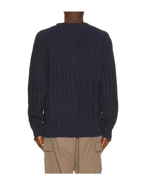 Rhythm Blue Patchwork Sweater for men